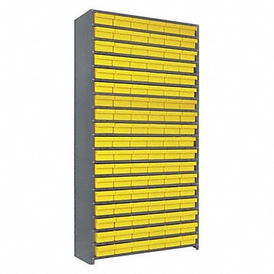 E6887 Enclosed Bin Shlvng 12x75x36in Yellow