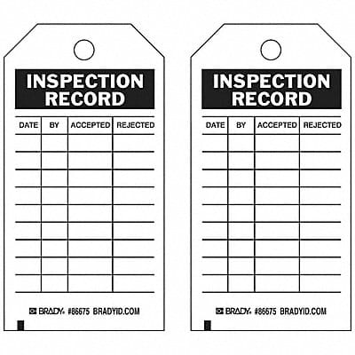 Inspection Rcd Tag 5-3/4 x 3 In PK100