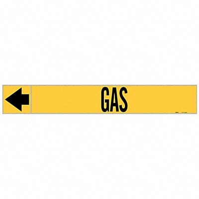 Pipe Marker Gas 1 in H 8 in W