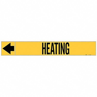 Pipe Marker Heating 1 in H 8 in W