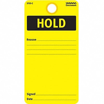 Inspection Tag 5-3/4 x 3 In Bk/Yel PK25