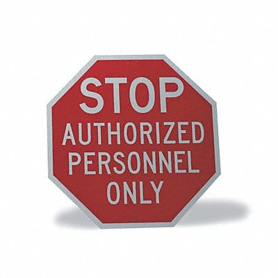 Rflct Auth Person Stop Sign 6x6in Alum