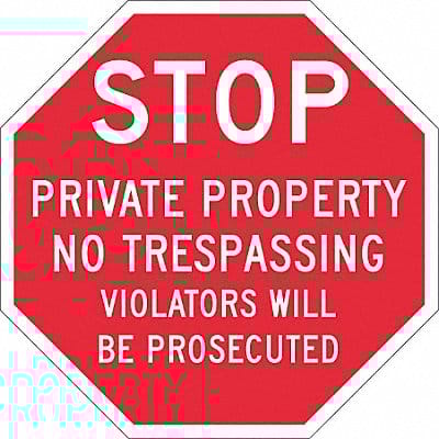 Rflct Auth Personnel Stop Sign 12x12in
