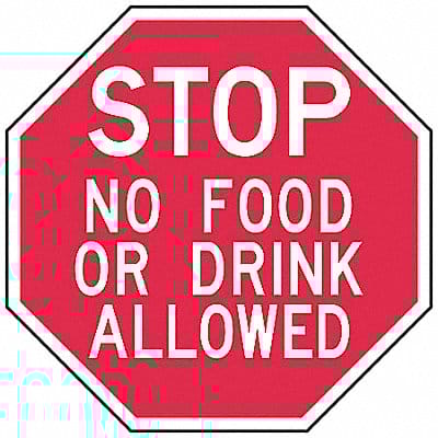 Eating Restriction Stop Sign 6x6in Alum