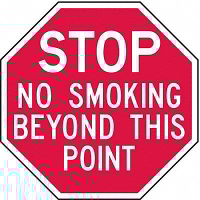 Rflct No Smoking Stop Sign 6x6in Alum