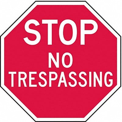 Rflct No Trespassing Stop Sign 6x6in