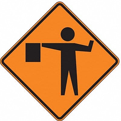 Flagger Symbol Traffic Sign 30 x 30