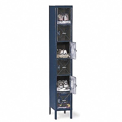 Box Locker Clearview 1 Wide 6 Tier Blue