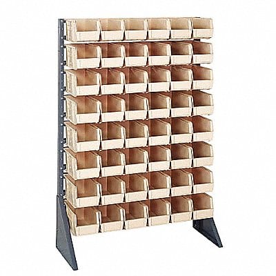 E1532 Bin Rail Floor Rack Ivory Bin Color Bin 15inx54inx36in LdCp 37 lb