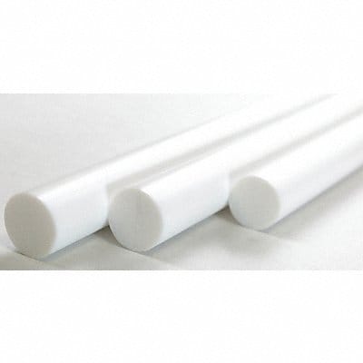 Plastic Rod PTFE 1 1/8 Dia 6ftL White