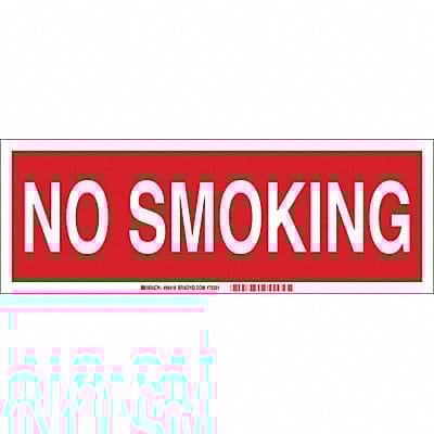 No Smoking Sign 5X14 WHT/R ENG Text