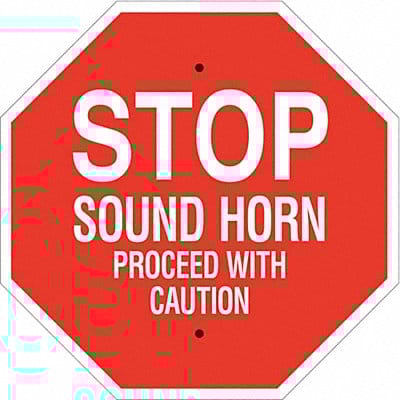 Stop Sign 18X18 White/Red