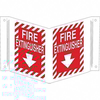 Fire Extinguisher Sign 12X18 WHT/R