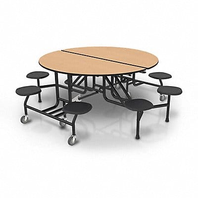 Mobile Stool Table 8 Seats Round 60 Dia Mobile Stool Table 8 Seats Round 60 Dia