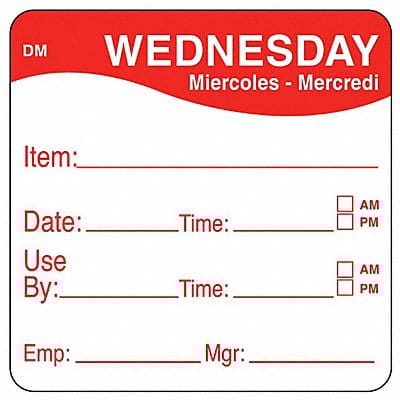 D5397 Day Label Red PK250