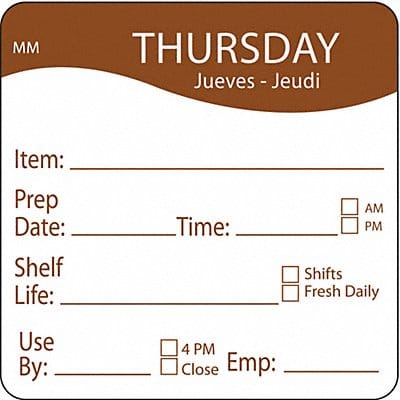 D5398 Day Label Brown PK500