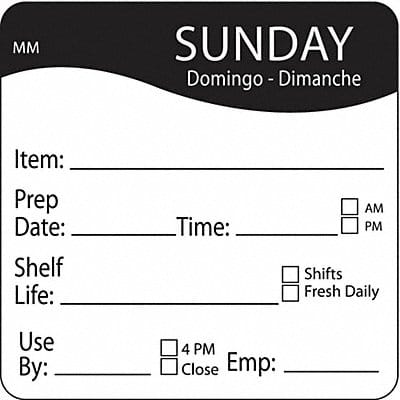 D5398 Day Label Black PK500