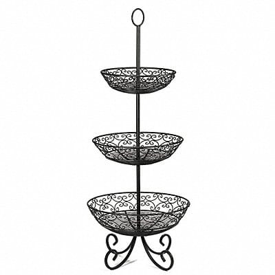 Food Serving Basket w/Legs 13.87 W Black