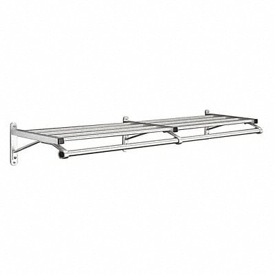 Coat Rack 1 Shelf 60 In W Satin Aluminum