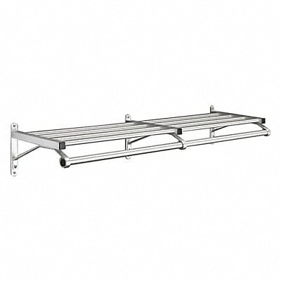 Coat Rack 1 Shelf 48 In W Satin Aluminum