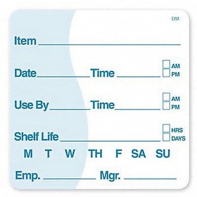 Food Safety Label White 2 in H 1000pk