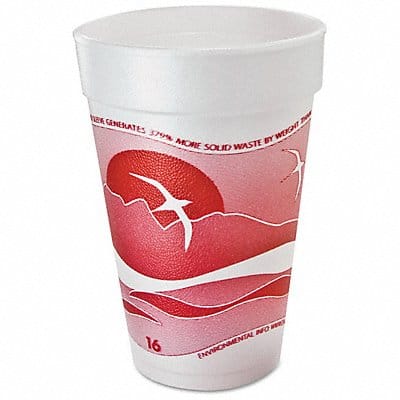 Disp Hot/Cold Cup 16 oz White/Red PK1000 Disp Hot/Cold Cup 16 oz White/Red PK1000