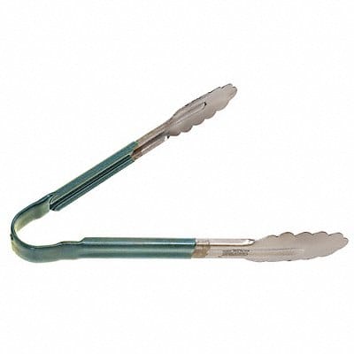 Uncoated Scalloped Tongs 10 L SS Green