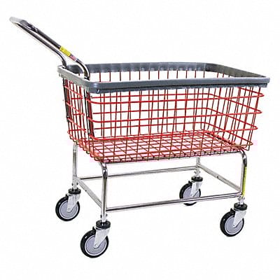 Wire Laundry Cart 600 lb Ld Cap. Red