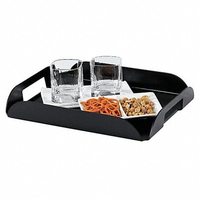 Coffee Tray Rectangle Black Plastic