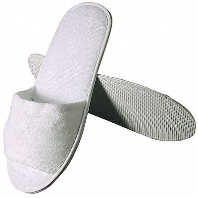 Slippers Open Toe Terry White PK25