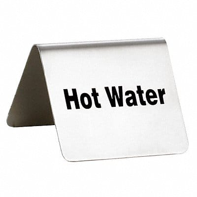 Hot Water Sign 2 in H Silver