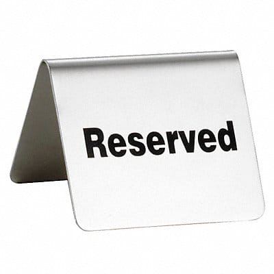 Reserved Sign 2 1/2 in H Silver