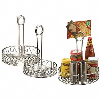 Round Condiment Rack 9 in H Silver